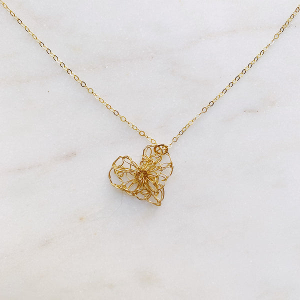 Crochet Heart Necklace