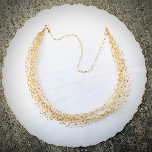 Stranded crochet necklace