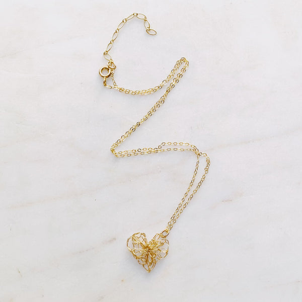 Crochet Heart Necklace