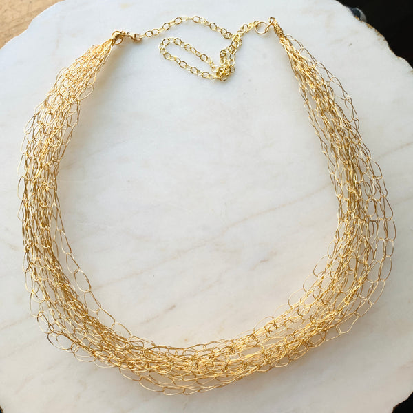 Stranded crochet necklace