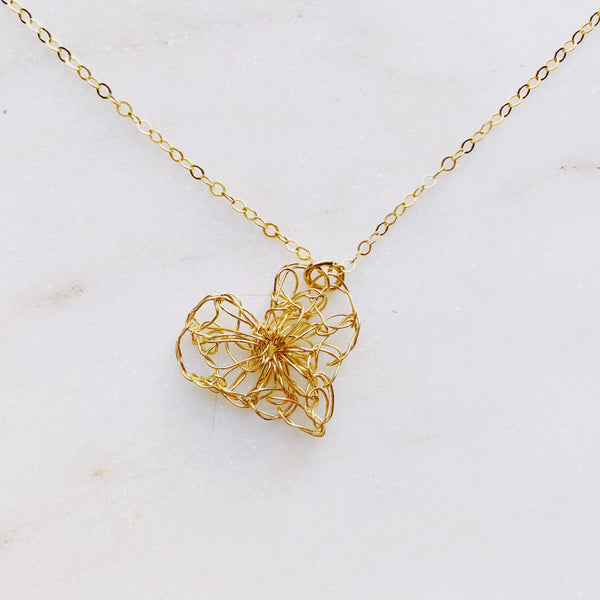 Crochet Heart Necklace