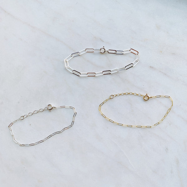 Paperclip chain bracelet