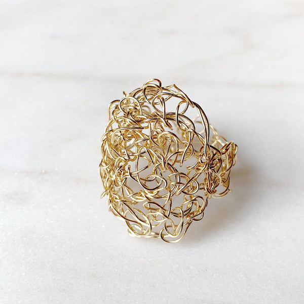 Supernova crochet ring