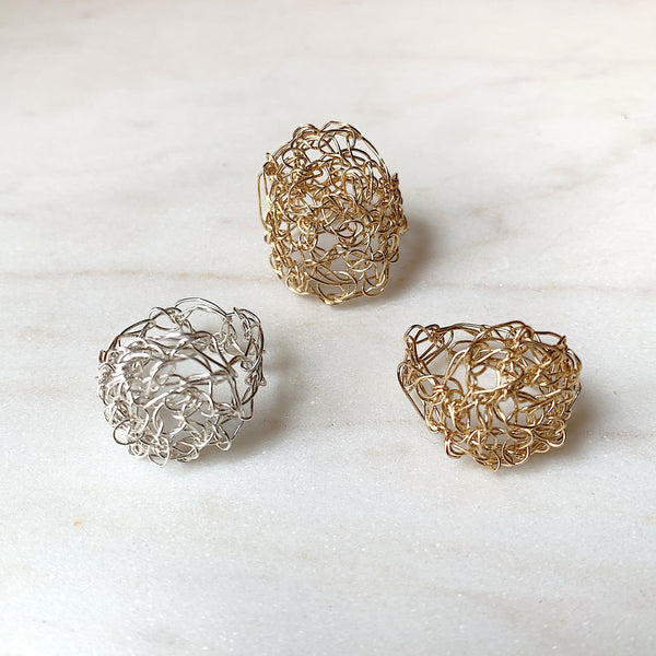 Supernova crochet ring