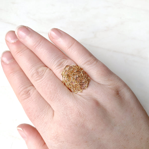 Supernova crochet ring
