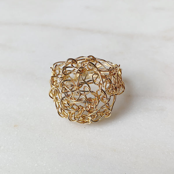 Supernova crochet ring