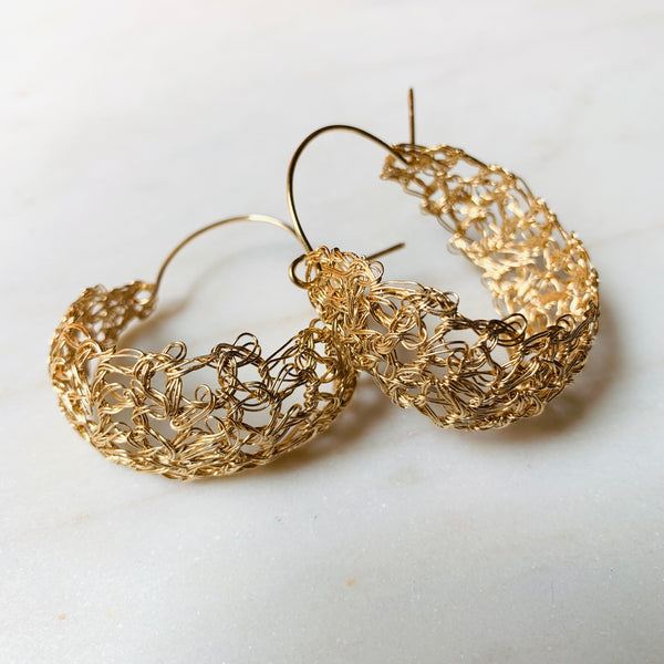 Crochet hoop earrings