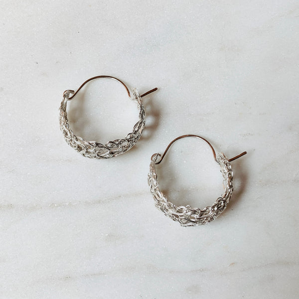 Crochet hoop earrings