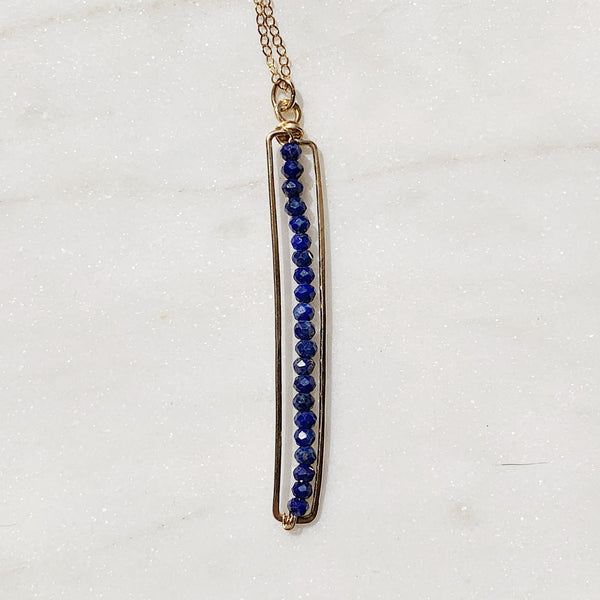 cartouche gemstone pendant