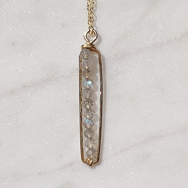 cartouche gemstone pendant