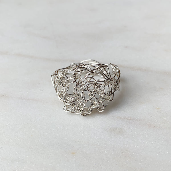 Supernova crochet ring