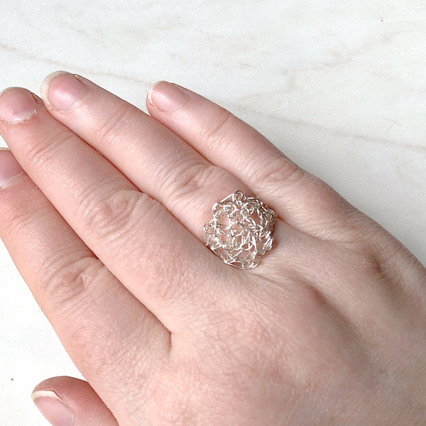 Supernova crochet ring