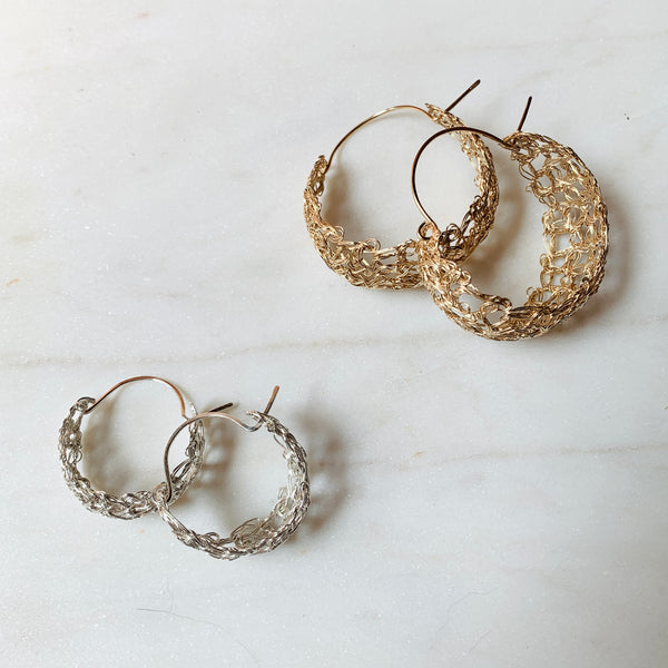 Crochet hoop earrings