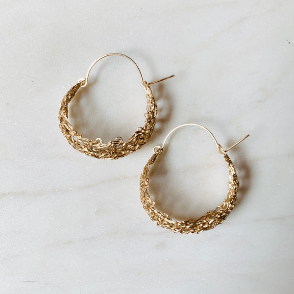 Crochet hoop earrings