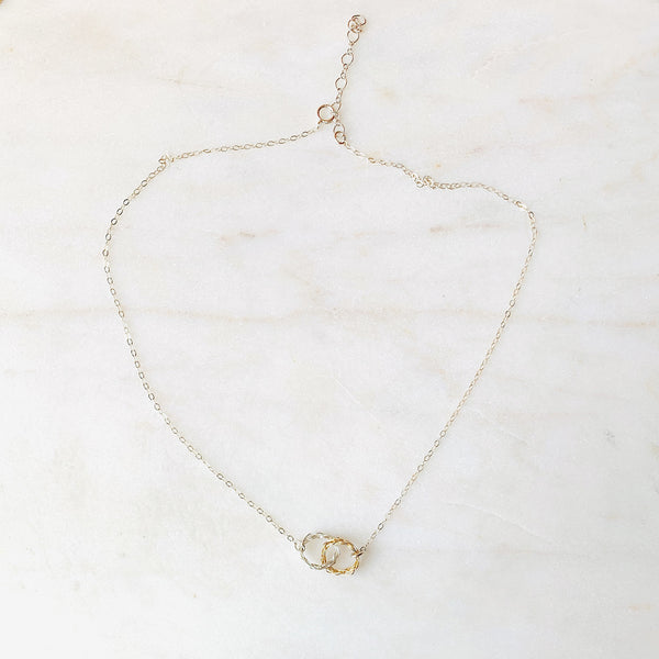 Crocheted Eternity Rings Necklace