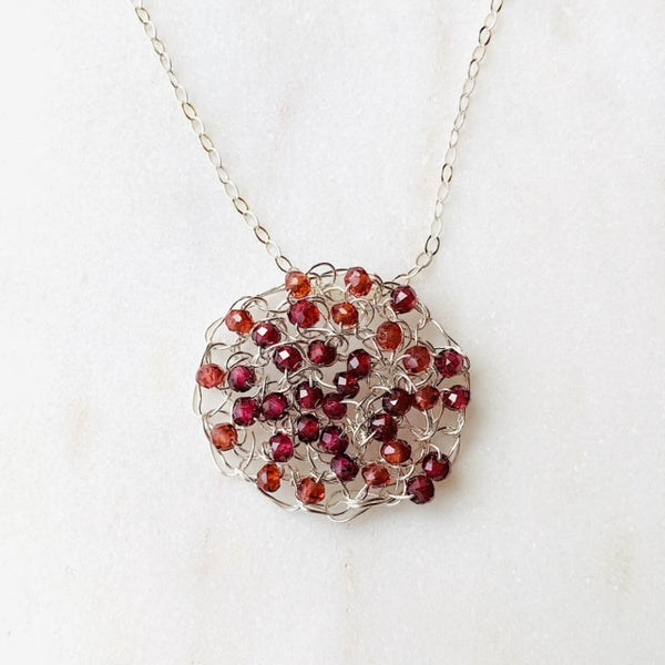 Supernova Jeweled Crocheted Necklace