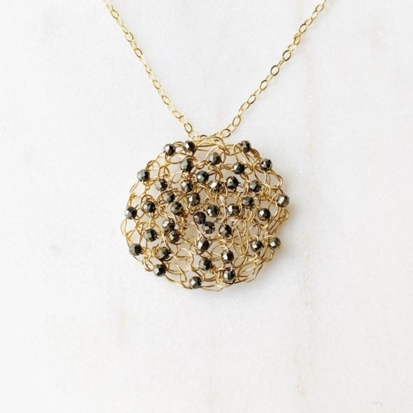 Supernova Jeweled Crocheted Necklace