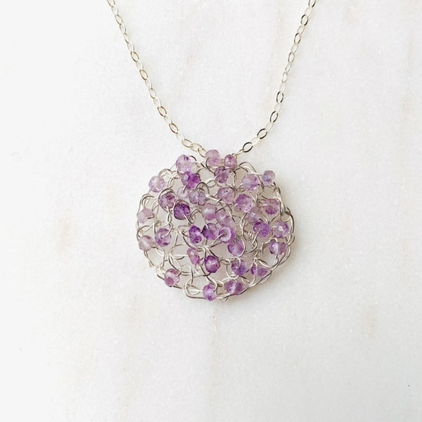 Supernova Jeweled Crocheted Necklace
