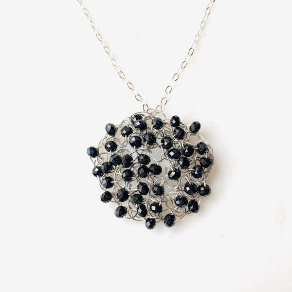 Supernova Jeweled Crocheted Necklace