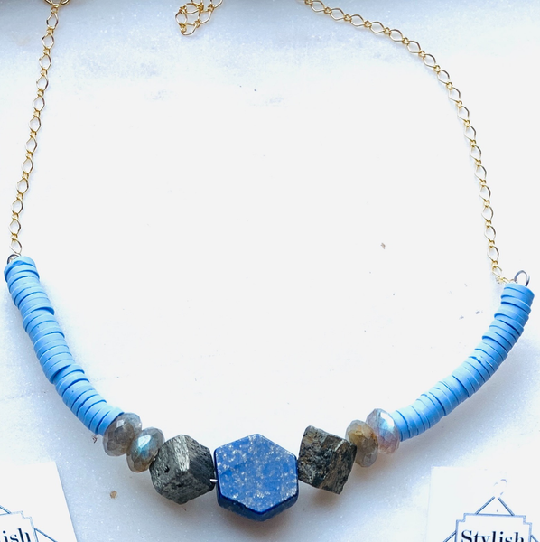 Gemstone + Heishe necklace
