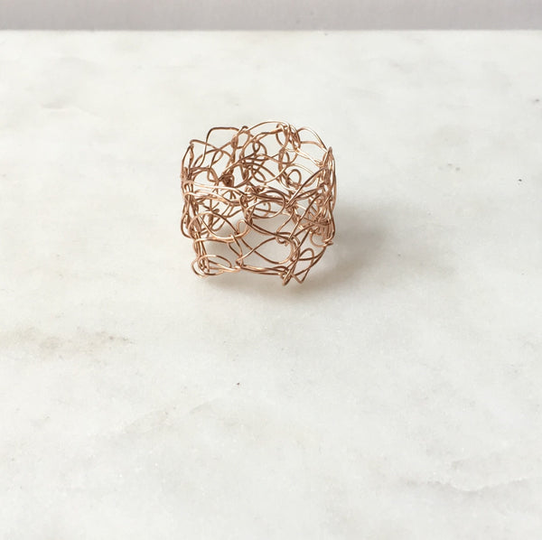 Star crochet band ring