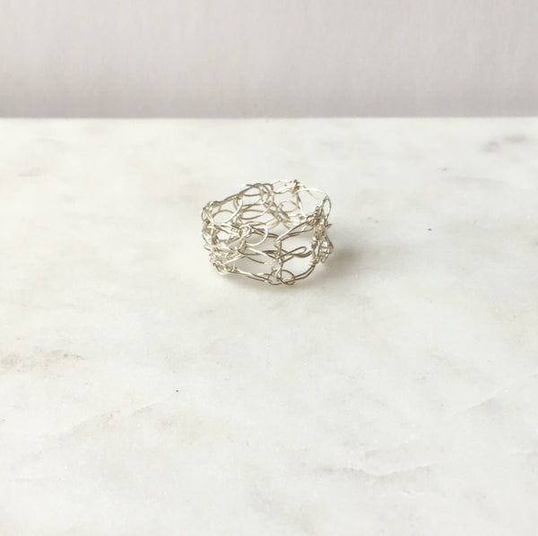 Star crochet band ring