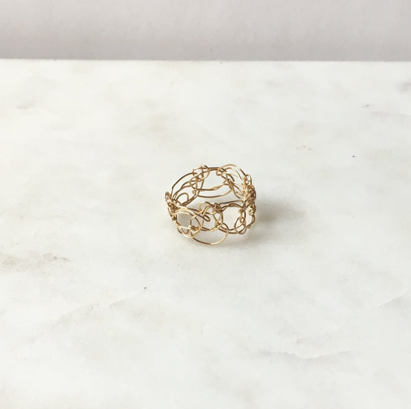 Star crochet band ring