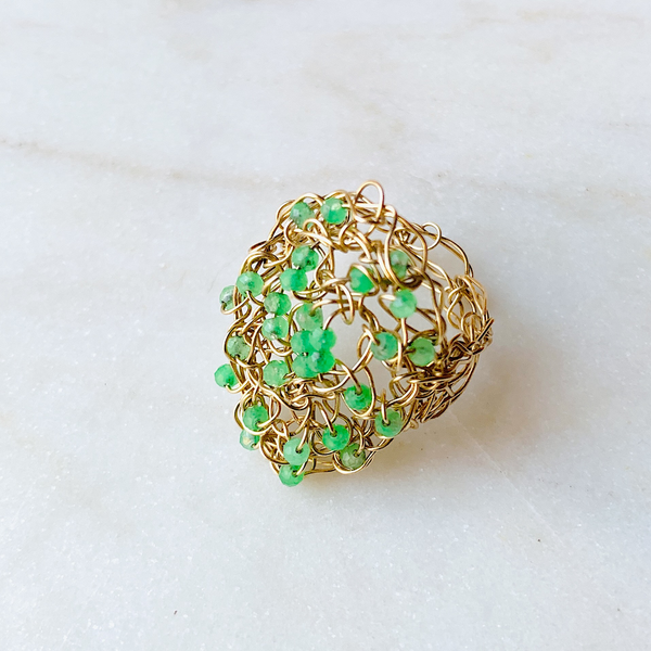 Supernova crochet jeweled ring