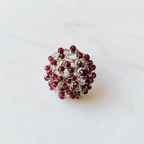 Supernova crochet jeweled ring