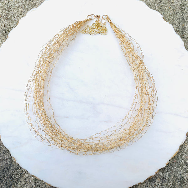 Stranded crochet necklace