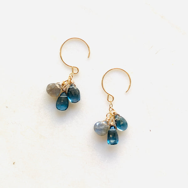 Briolette cluster earrings