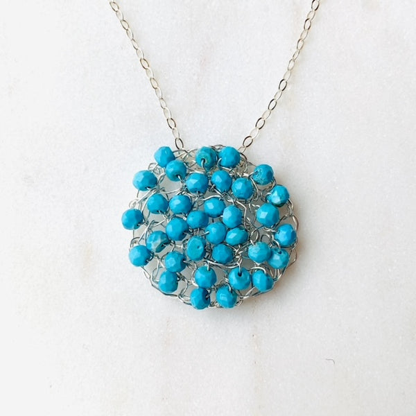 Supernova Jeweled Crocheted Necklace