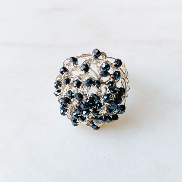 Supernova crochet jeweled ring